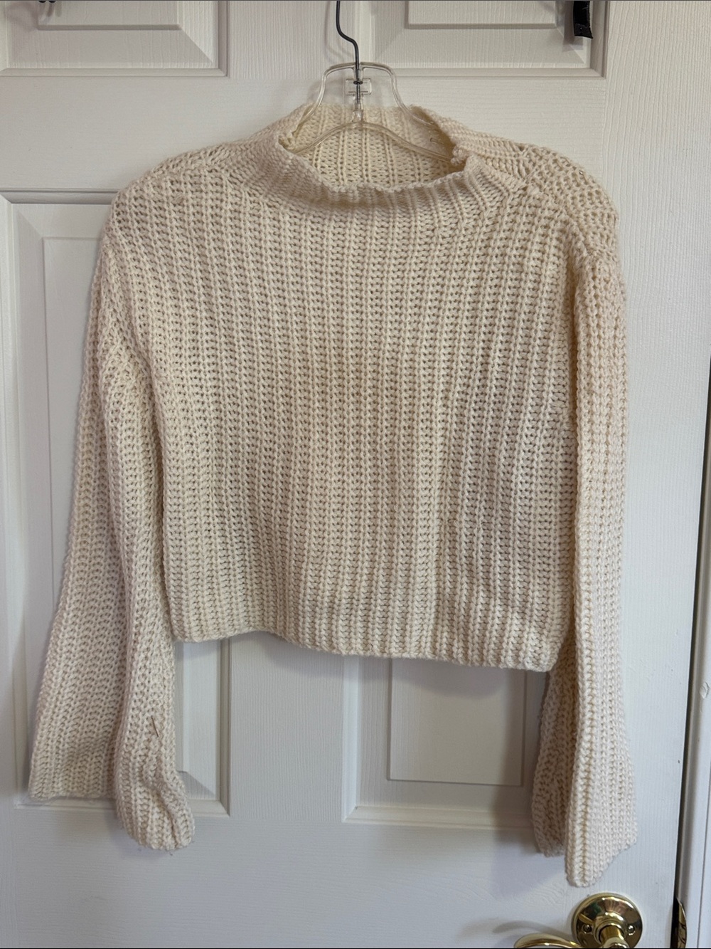 Cream Knit Cropped Sweater